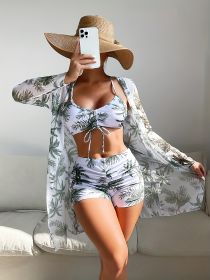 Women's Three-piece Casual Swimsuit P507-06 (Option: Green-L)
