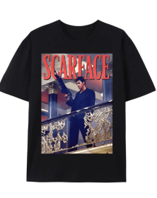 Fashionable Printed T-shirt For Men, Comfortable Short Sleeved Round Neck T-shirt (Color: black, size: 3XL)