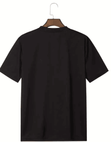 Summer Fashion Men's Round Neck Short Sleeved T-shirt (Color: black, size: S)