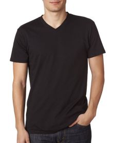 Next Level Apparel 6440 Men's Sueded V-Neck T-Shirt (Color: black, size: XL)